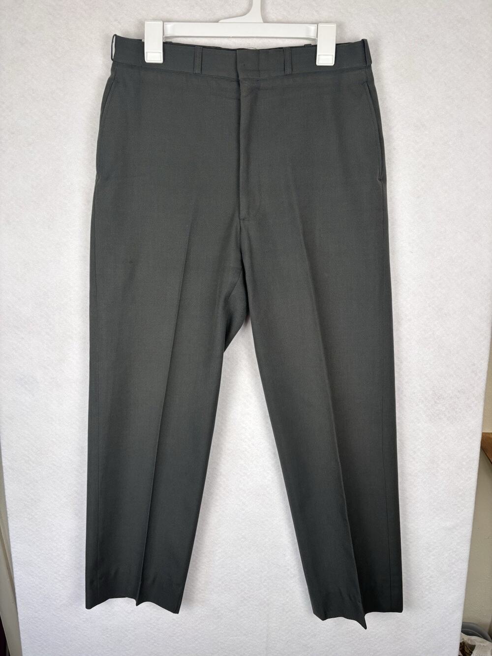 US Military Trousers Mens 32R Green AG-344 Tropical Wool Blend Vintage 80s Army